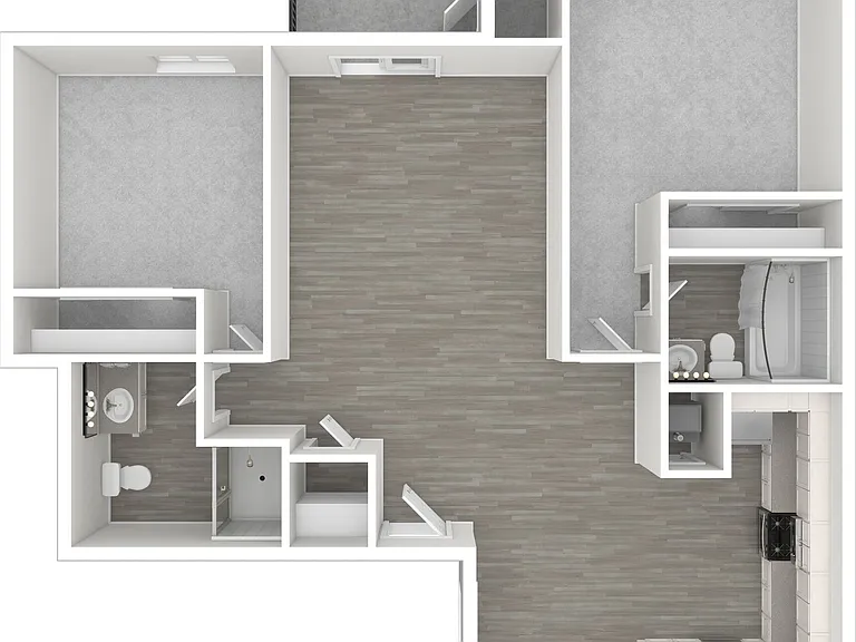 2 BD / 2 BA 831 SF