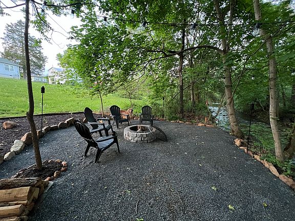 Outdoor seating area with firepit