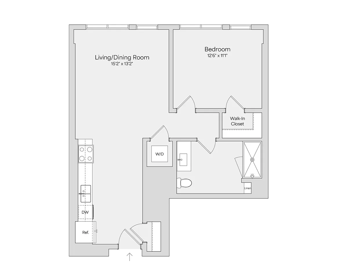 Floor plan 1BR 1BA (759 SF)