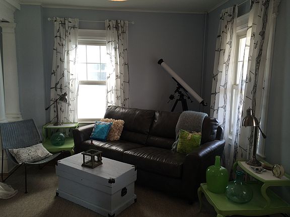 Living room with telescope