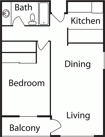 Floor plan 1 Bed 1 Bath A