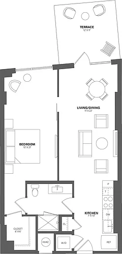 Floor plan 1 Bed/1 Bath-A9