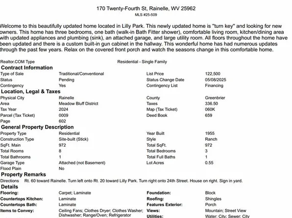 170 24th St, Rainelle, WV 25962