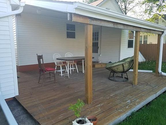 Back of house covered patio