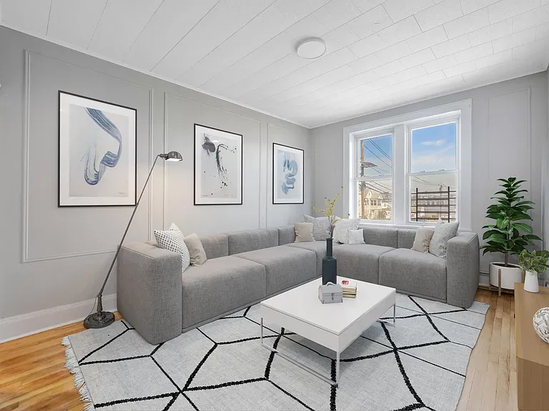 Virtual staged living room