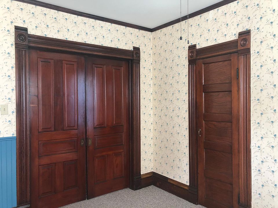 Master bedroom with pocket doors