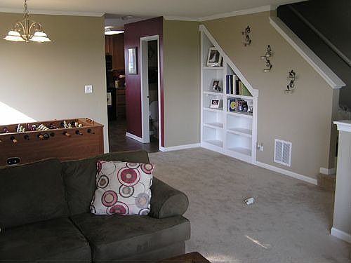 Dining room and bookcase