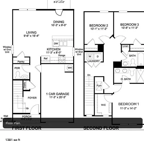 3 bed, 2.5 bath, 1381 sqft, $1,650 — Photo 3