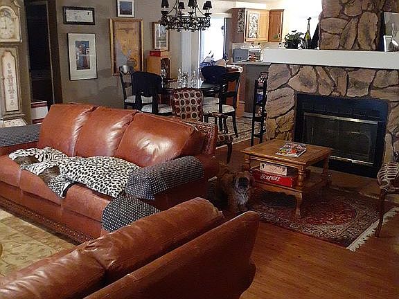 Dbl faced fireplace & DR