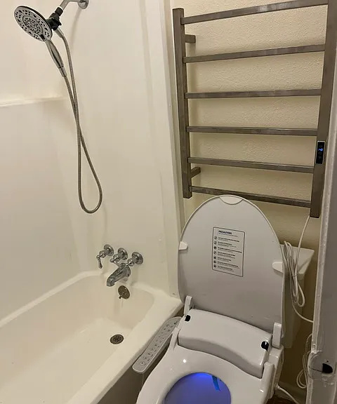 Master bedroom shower and bathroom