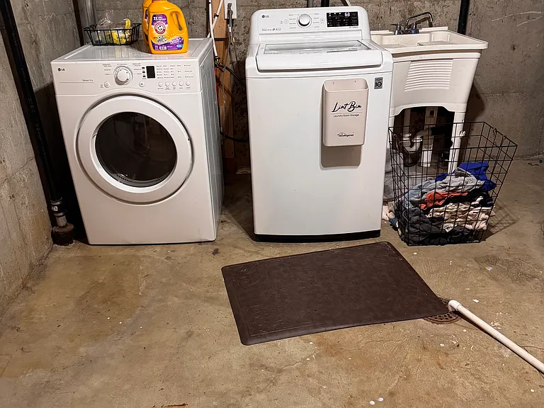 laundry room in basement