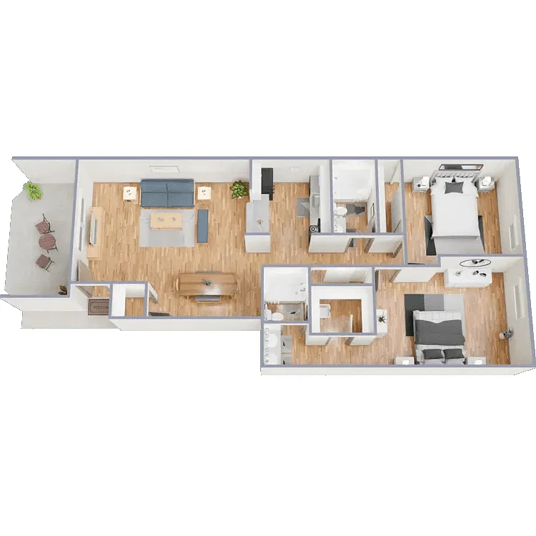 Floor plan 2 Bed 2 Bath