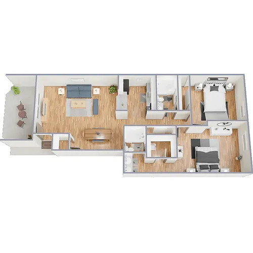 Floor plan 2 Bed 2 Bath