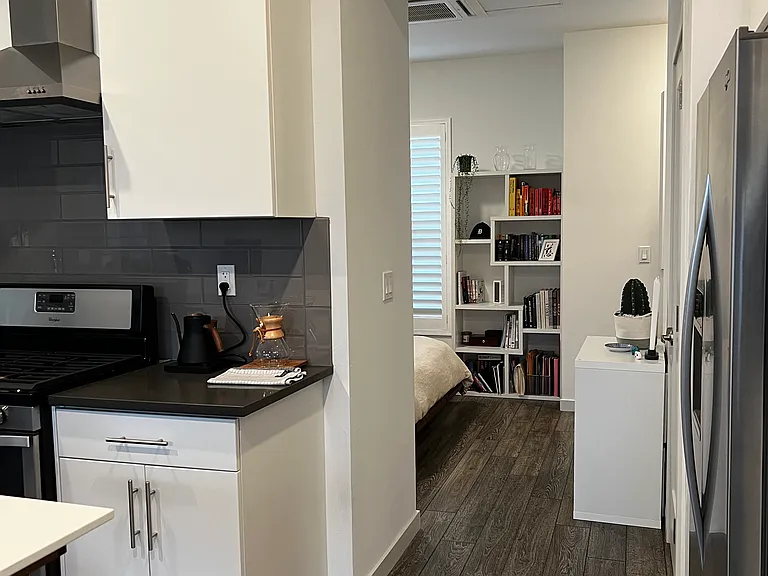 View into bedroom space