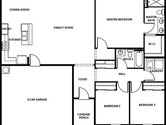 The Colfax has a chef ready kitchen, spacious family room and three bedrooms.