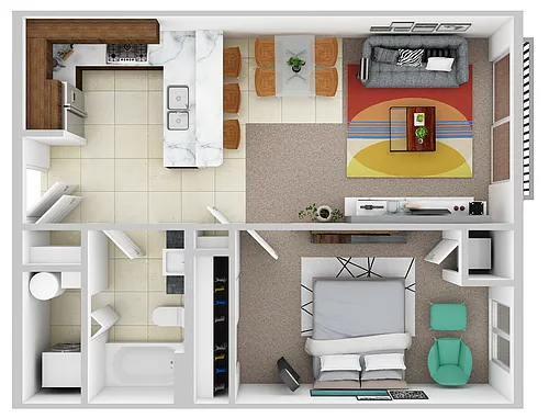 Floor plan 1 Bed 1 Bath