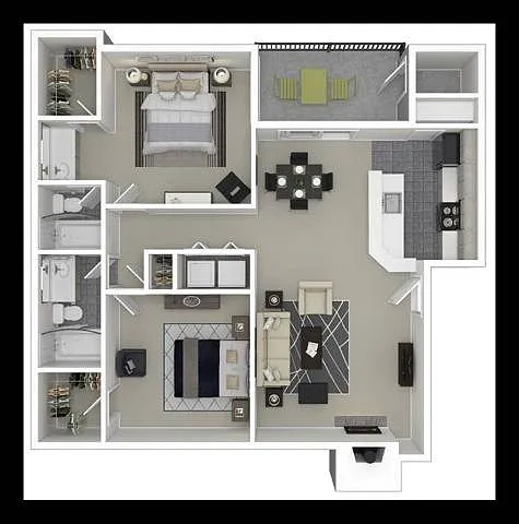Floor plan 2BR/2BA - Shortline