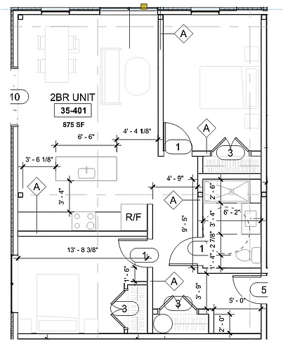 Floor plan 2 Bedrooms, 1 Bathroom
