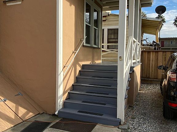 Apartment porch and front door