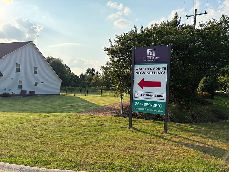 Walker's Pointe sign now selling homes in the high $400s.