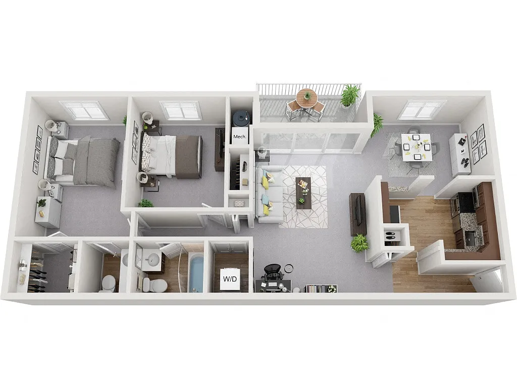 Floor plan 2 Bedroom 1.5 Bath Renovated