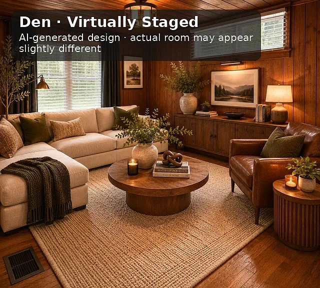 We created this AI-rendered design to help you picture the space furnished. For inspiration only _ furniture and decor aren't included, and the real room may differ in features and proportions. See the unedited photos for the room's true condition.
