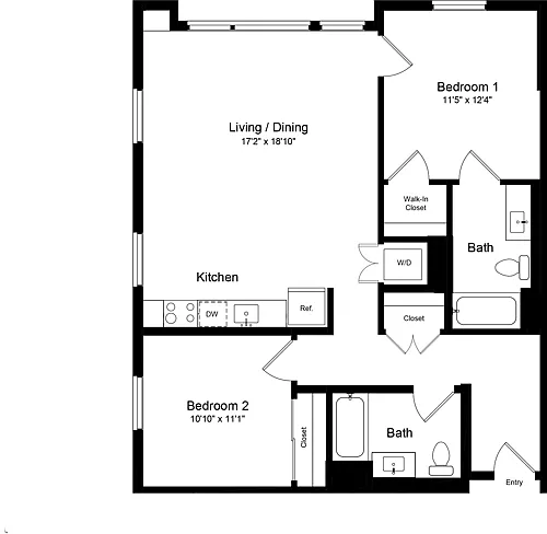 Floor plan 2 Bedroom D