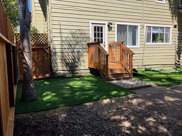 Backyard door opens into living room