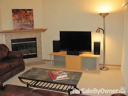 Living room with gas fireplace
