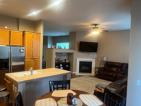 Family room and kitchen