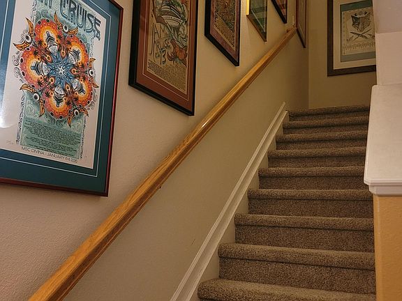 Jam Cruise posters going up the stairs