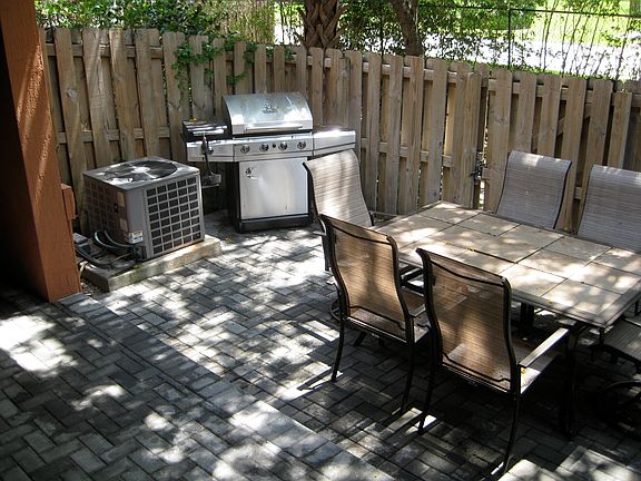 Paved and fenced Patio Area