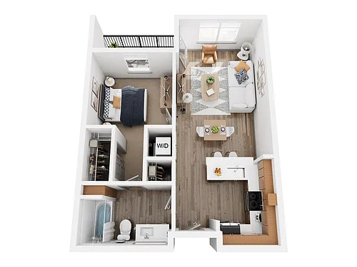 Floor plan One Bedroom 1 MFTE - Classic