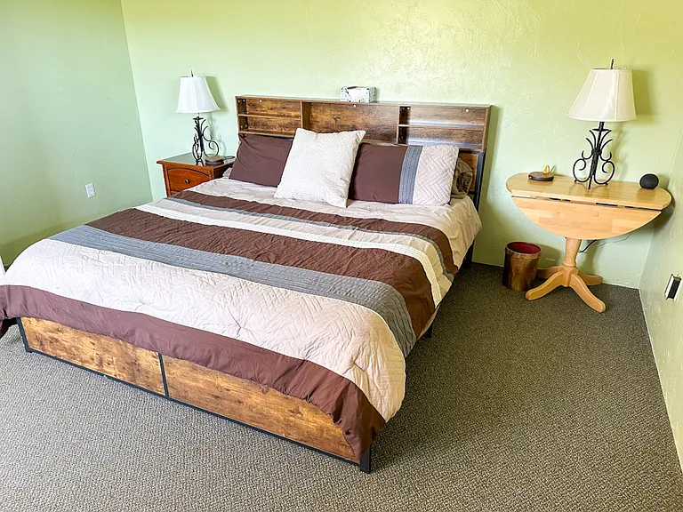 King bed in bedroom