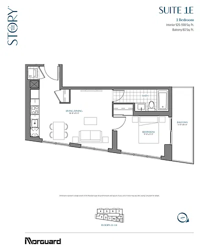 Floor plan 1 Bedroom, 1 Bathroom 1 Bed 1 Bath