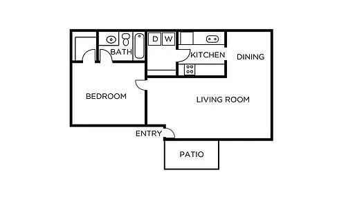 Floor plan 1 Bedroom-JUNIPER