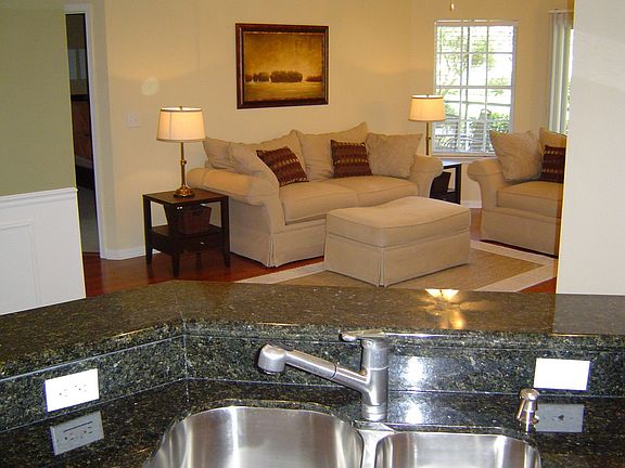 Open floor plan looking from kitchen