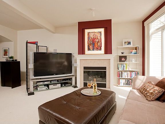 Gas fireplace, tall ceilings, all in a warm environment