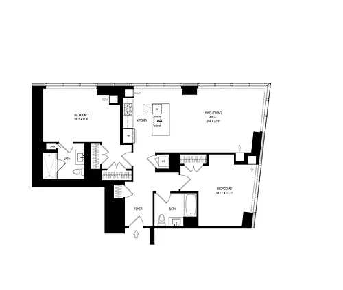 Floor plan 100 Park 2 Bed 2 Bath