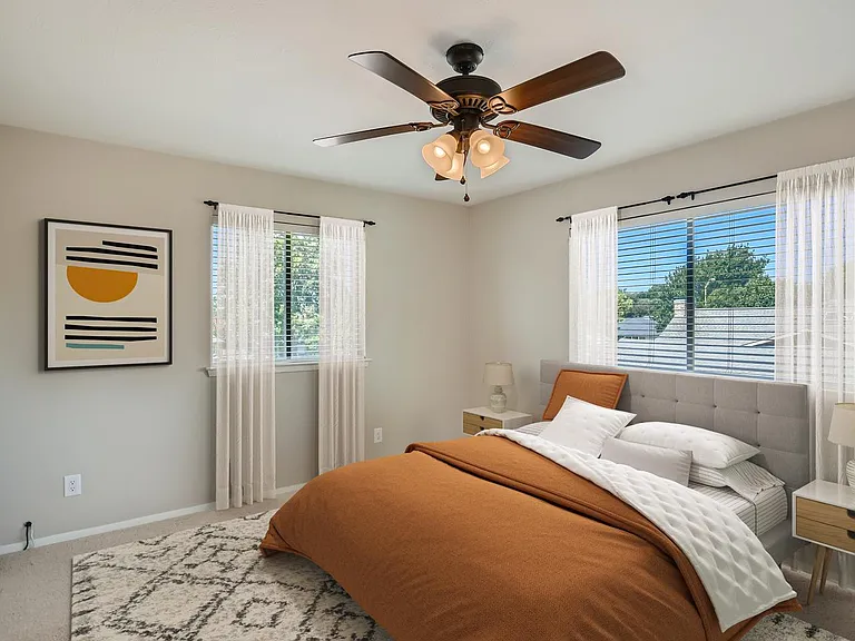 Bedroom 5. This image shows a virtually furnished space. Bedrooms come unfurnished.
