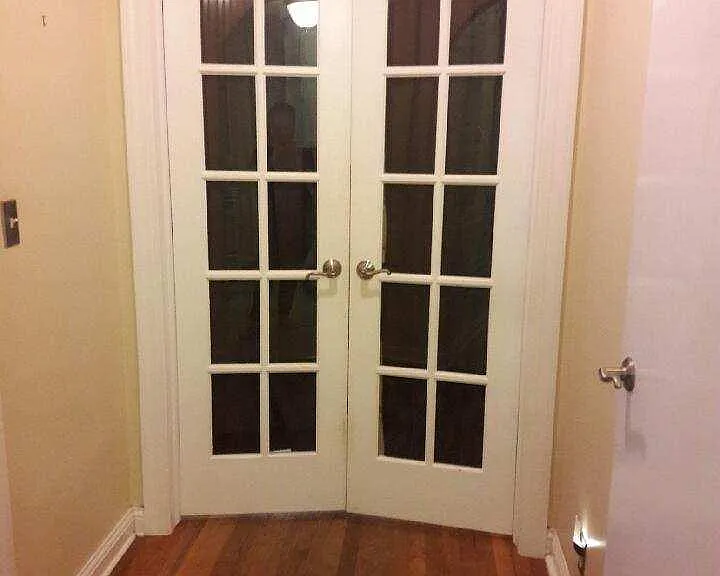 French doors to bedroom