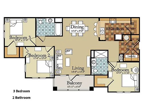 Floor plan 3 Bed - New Construction