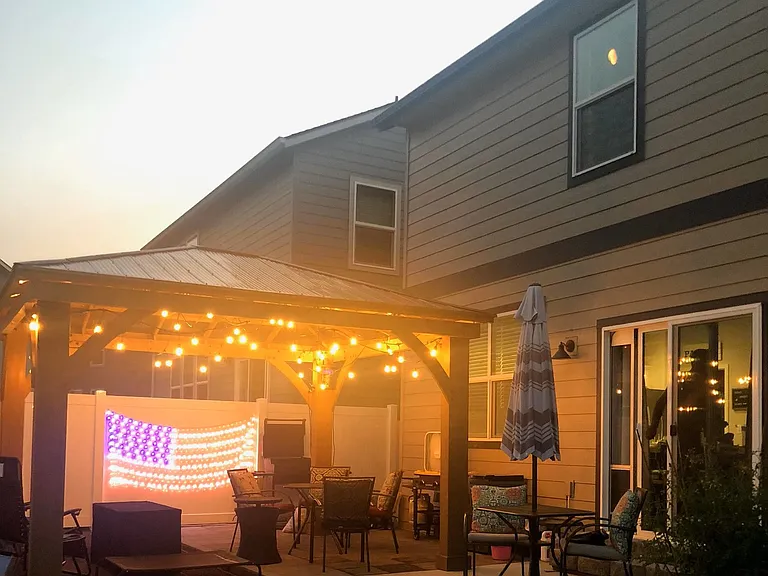 Backyard with pergola