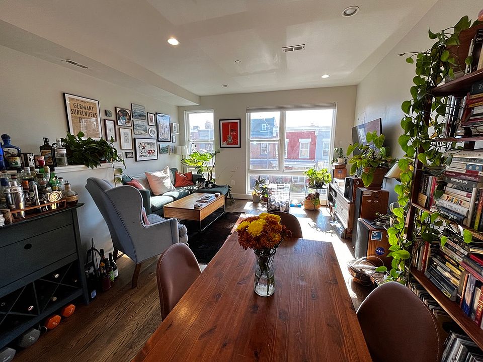 Sun-drenched living and dining space on the main floor