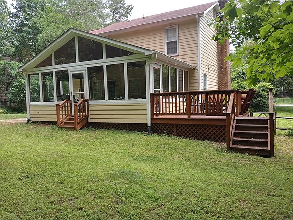 A view of the sunroom from the back yard.