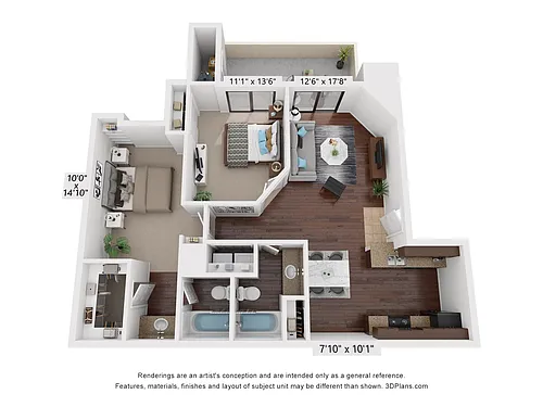 Floor plan 2X2-880