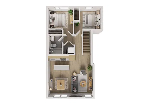 Floor plan 2 Bedroom 1 Bath 2 Bed 1 Bath 8