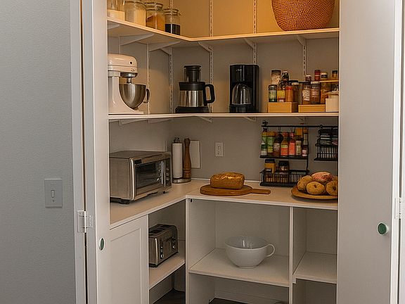 Huge pantry with built-in storage