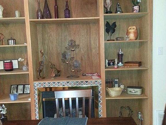 Oak Bookcases with Gas Fireplace