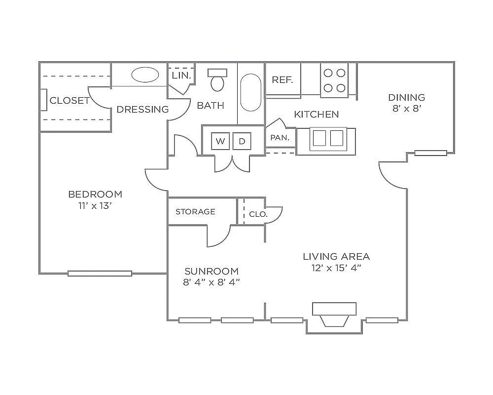 Floor plan One Bedroom Premiere - Newly Renovated